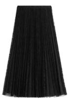 Valentino Valentino Pleated Silk Skirt With Lace