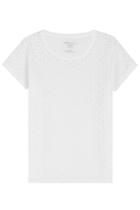 Majestic Majestic Cotton T-shirt With Broderie Anglaise - None