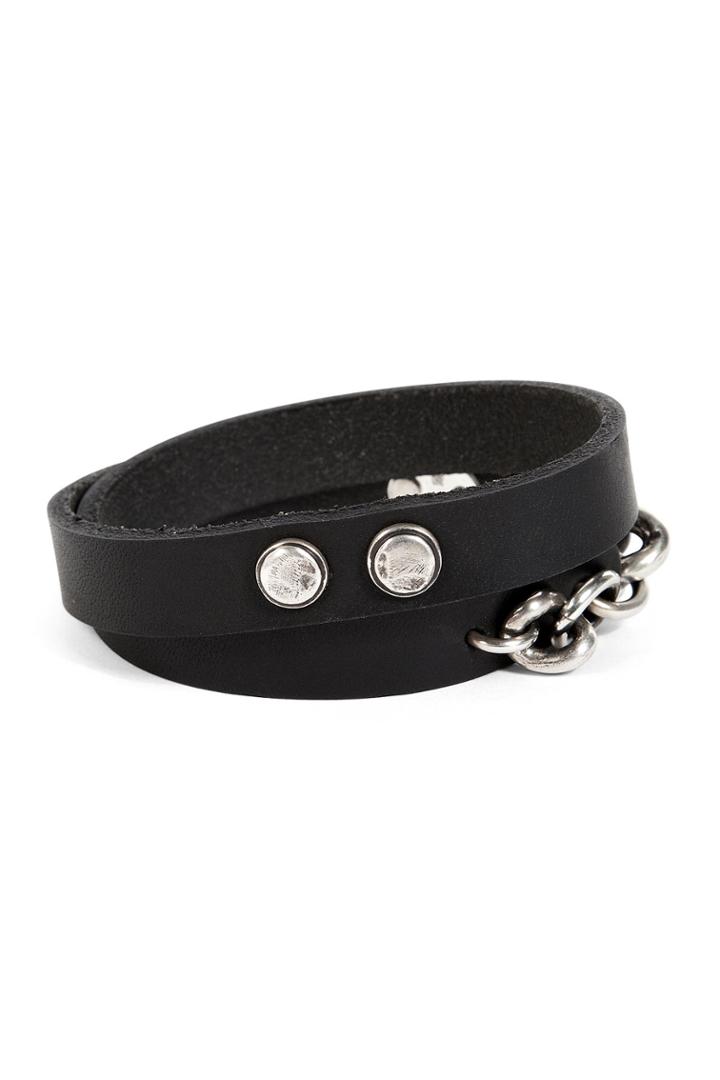 Werkstatt München Werkstatt München Leather Double Mixed Bracelet In Black