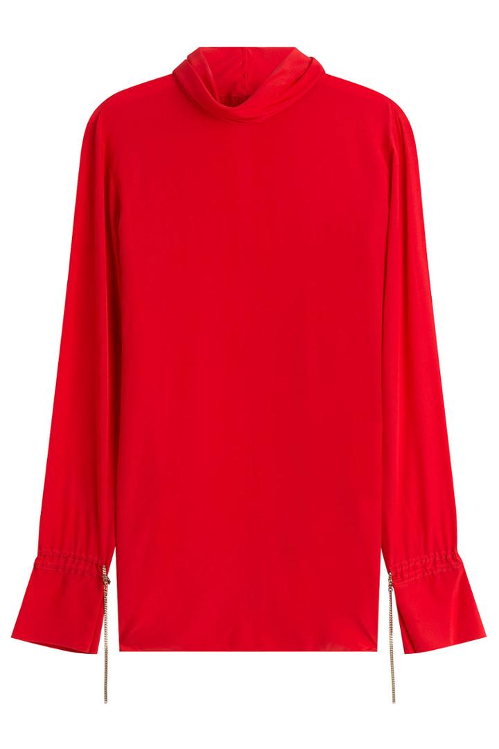 Nina Ricci Nina Ricci Silk Blouse With Chain Embellishment - Red
