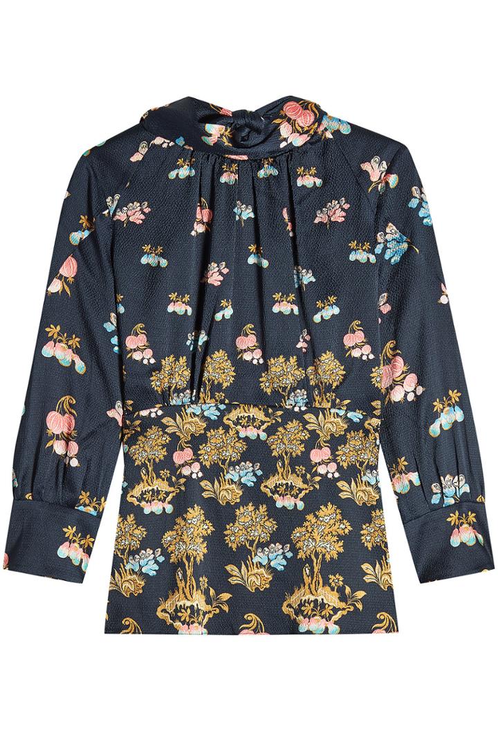 Peter Pilotto Peter Pilotto Printed Silk High Neck Blouse