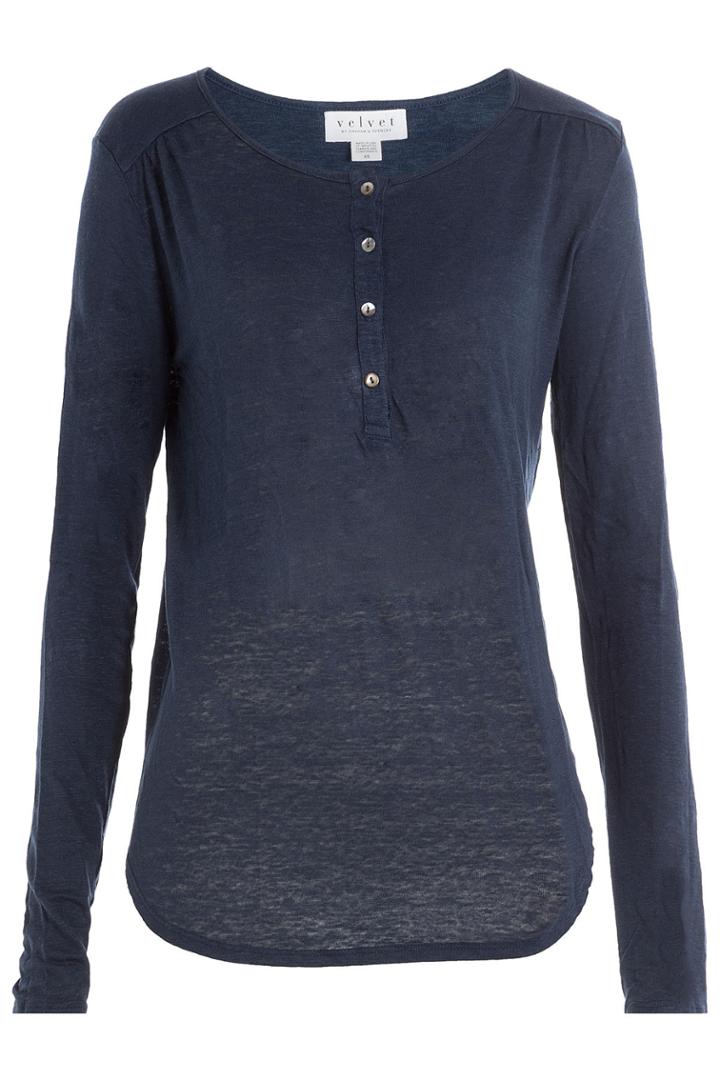 Velvet Velvet Linen Top - Blue