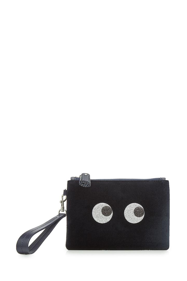 Anya Hindmarch Anya Hindmarch Eyes Velvet Mini Zipped Pouch