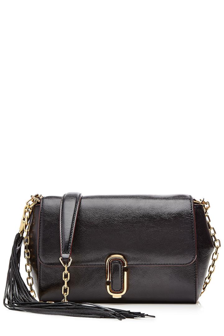 Marc Jacobs Marc Jacobs Leather Shoulder Bag With Tassel - Black