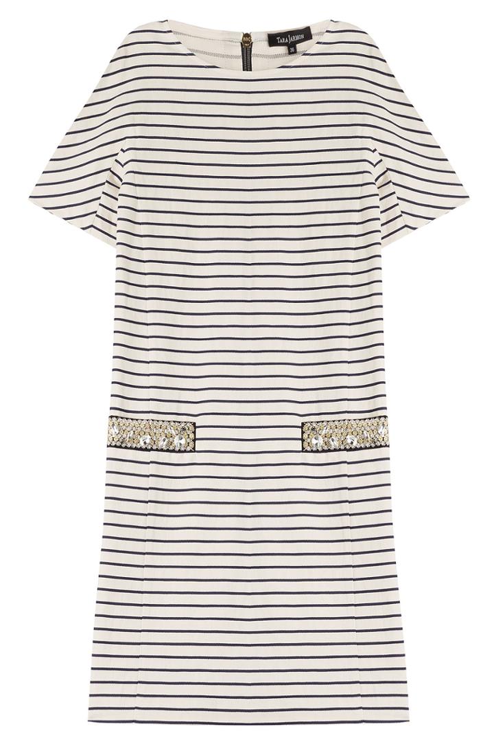 Tara Jarmon Tara Jarmon Striped Cotton Dress With Embellishment - Stripes