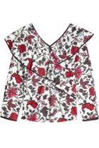 Diane Von Furstenberg Diane Von Furstenberg Printed Ruffle Blouse With Cotton