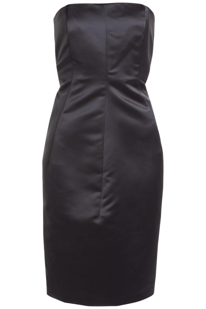 Jil Sander Jil Sander Strapless Satin Dress - Black