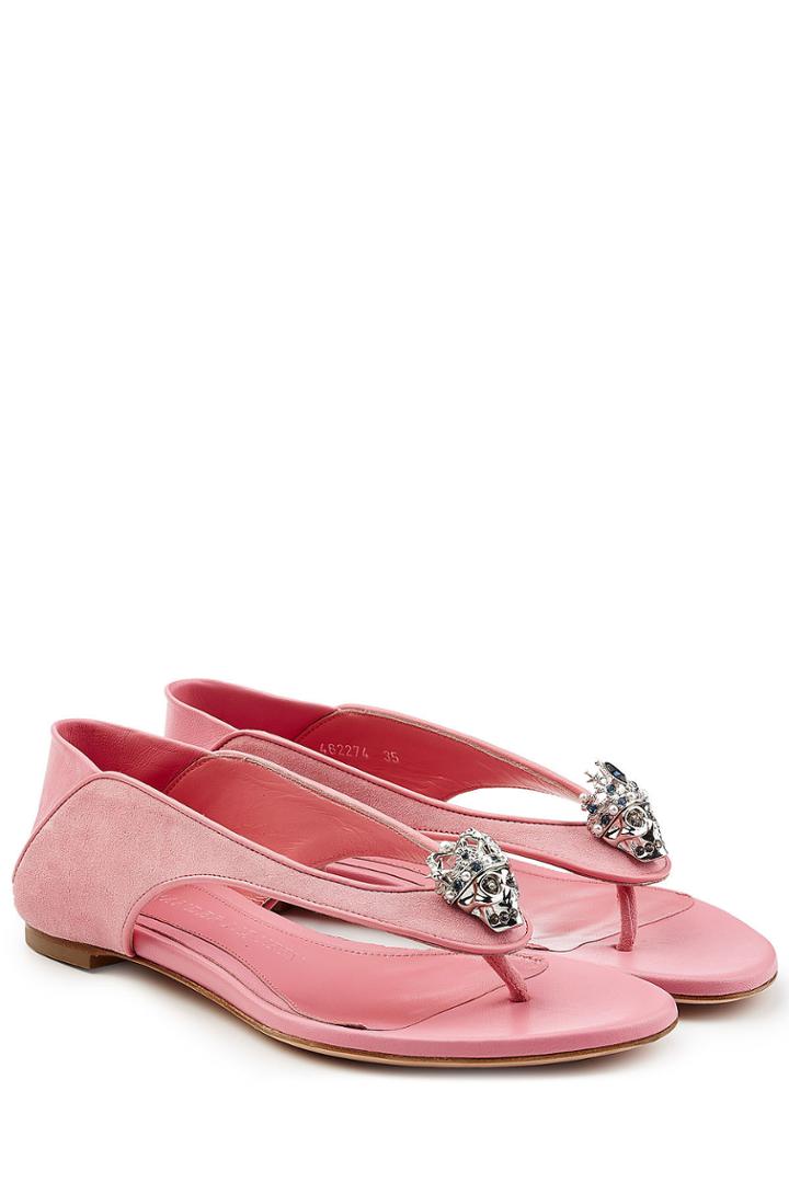 Alexander Mcqueen Alexander Mcqueen Suede Sandals With Embellishment