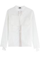 Akris Sheer Blouse With Textured Cotton Applique