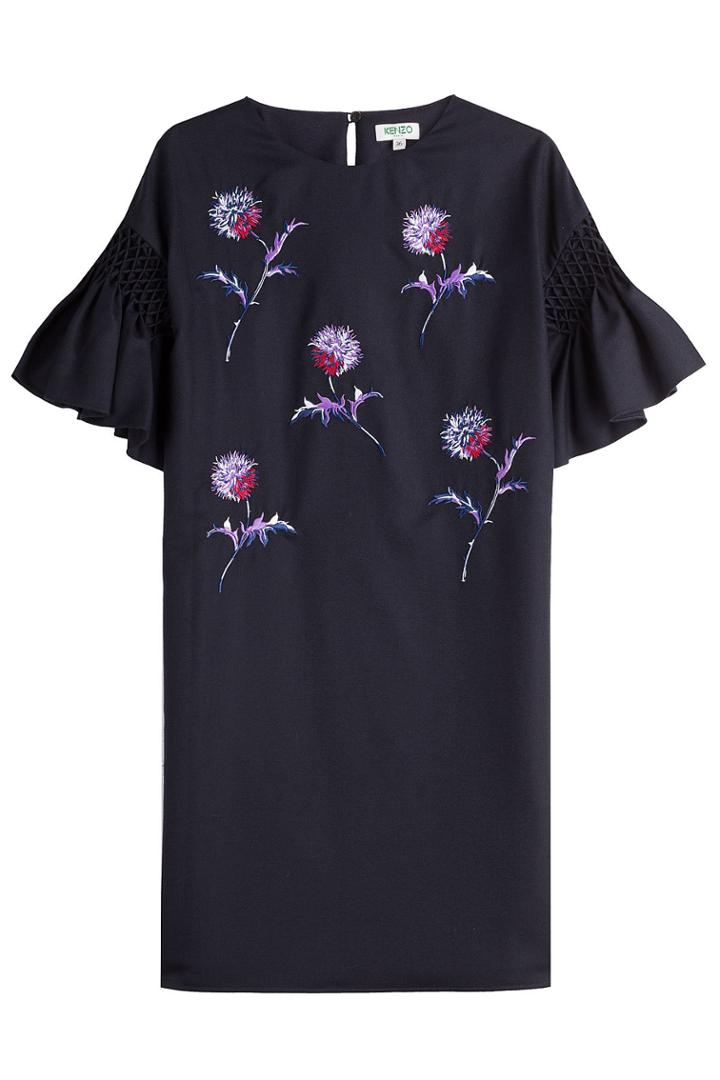 Kenzo Kenzo Embroidered Wool Dress