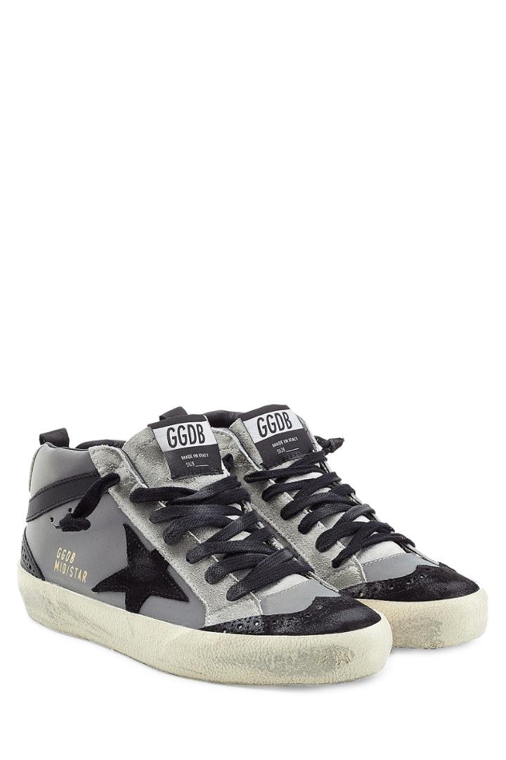 Golden Goose Golden Goose Mid/star Sneakers With Suede - Silver