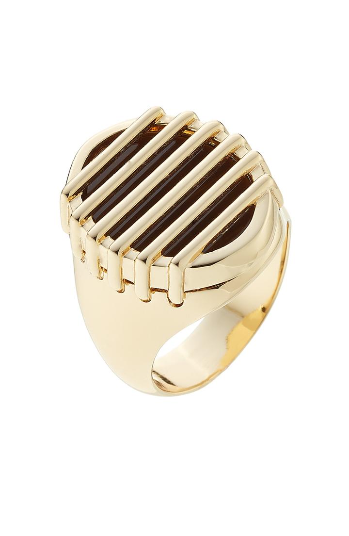 Maison Martin Margiela Brass & Stone Ring Gold