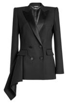 Alexander Mcqueen Alexander Mcqueen Handkerchief Hem Blazer With Wool And Silk