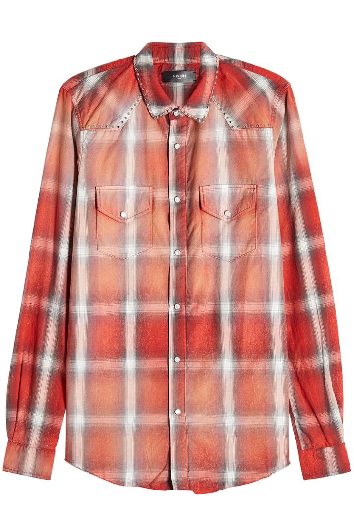 Amiri Amiri Embellished Plaid Shirt