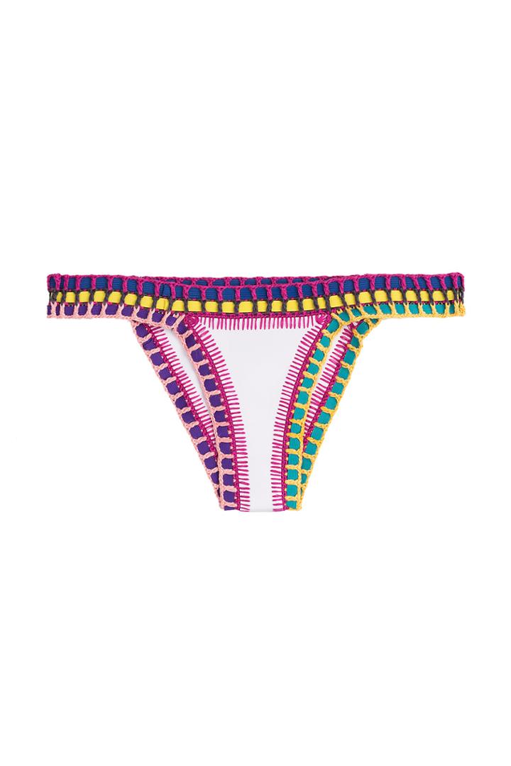Kiini Kiini Yaz Bikini Bottoms With Hand Crocheted Trim - Multicolor
