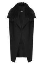 Steffen Schraut Steffen Schraut Merino Wool Cape With Fur Trim - Black