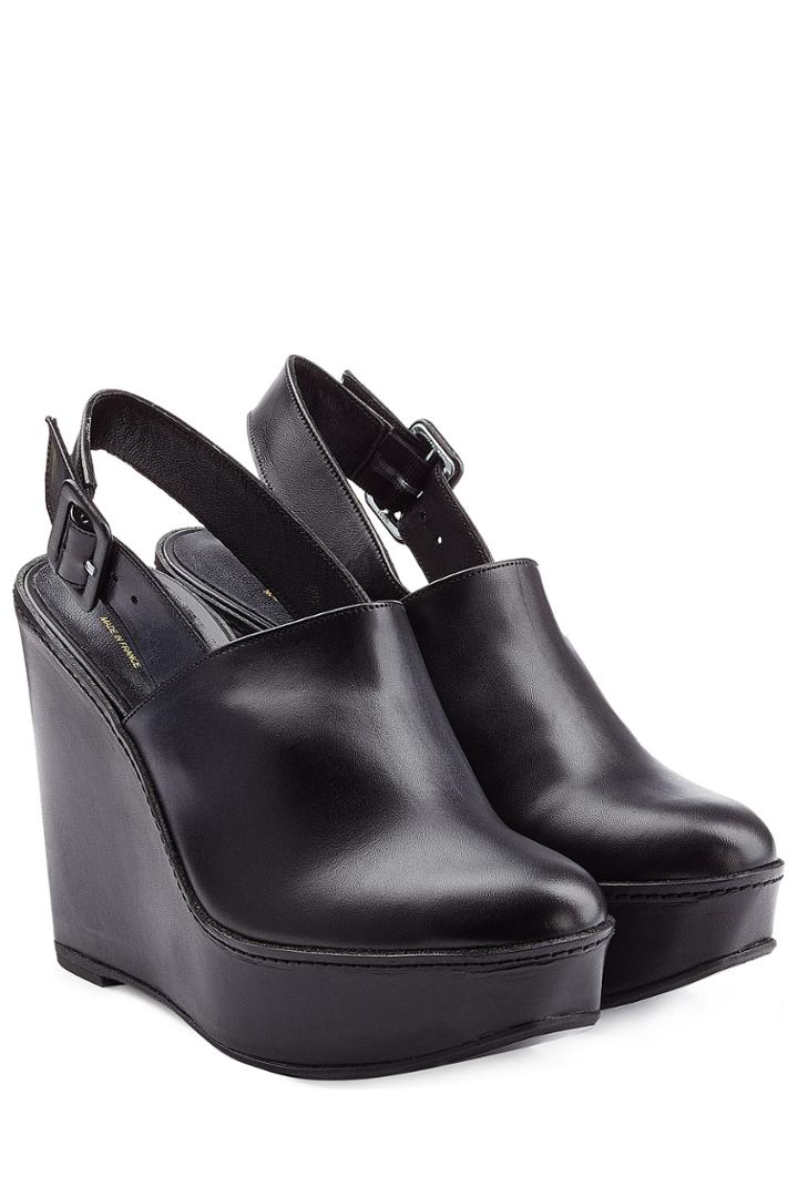 Robert Clergerie Robert Clergerie Leather Wedges - Black