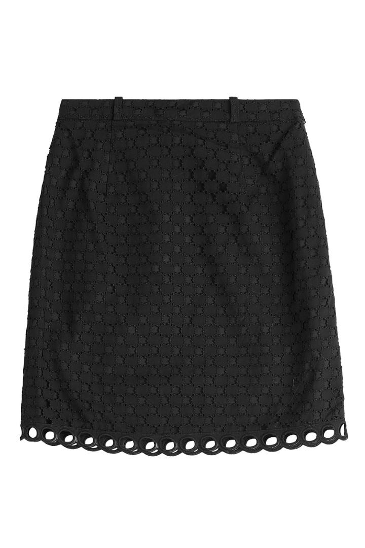 Carven Carven Cotton Eyelet Skirt - Black
