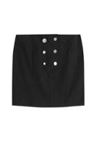 Anthony Vaccarello Anthony Vaccarello Button Front Cotton Mini Skirt