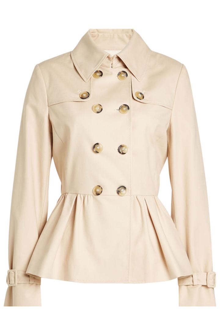 Boutique Moschino Boutique Moschino Cotton Trench Jacket With Peplum - Beige