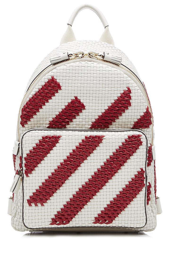 Anya Hindmarch Anya Hindmarch Striped Mini Woven Leather Backpack