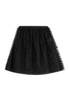 Red Valentino Red Valentino Full Skirt With Dotted Tulle Overlay - Black