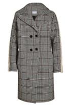 Carven Carven Printed Wool-blend Coat With Faux Shearling