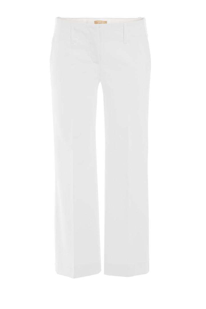 Michael Kors Collection Michael Kors Collection Cropped Wide Leg Cotton Pants - White