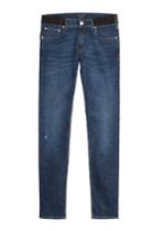Alexander Mcqueen Alexander Mcqueen Slim Jeans With Leather - Blue