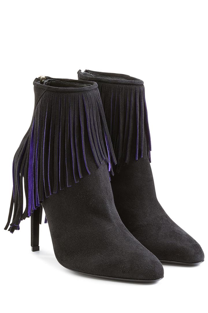 Tamara Mellon Tamara Mellon Suede Ankle Boots With Fringing