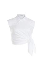 J.w. Anderson Cropped Cotton Top With Knot