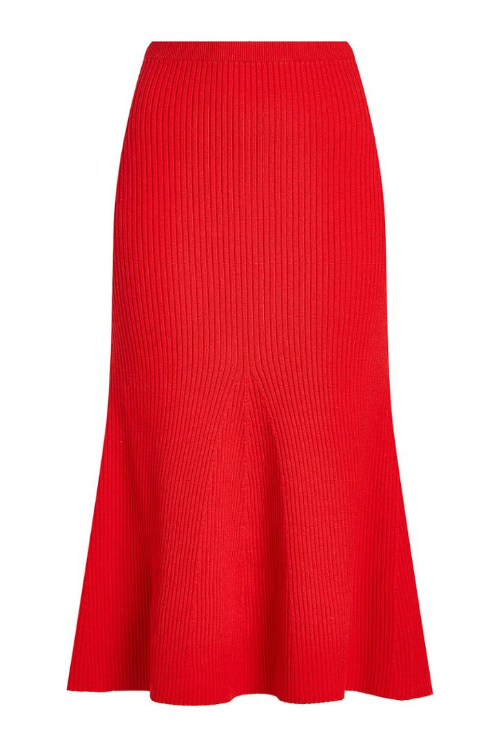 Victoria Beckham Victoria Beckham Knitted Flutter Hem Skirt With Wool