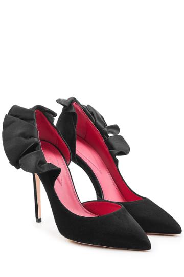 Oscar Tiye Oscar Tiye Suede Pumps With Satin Ruffles