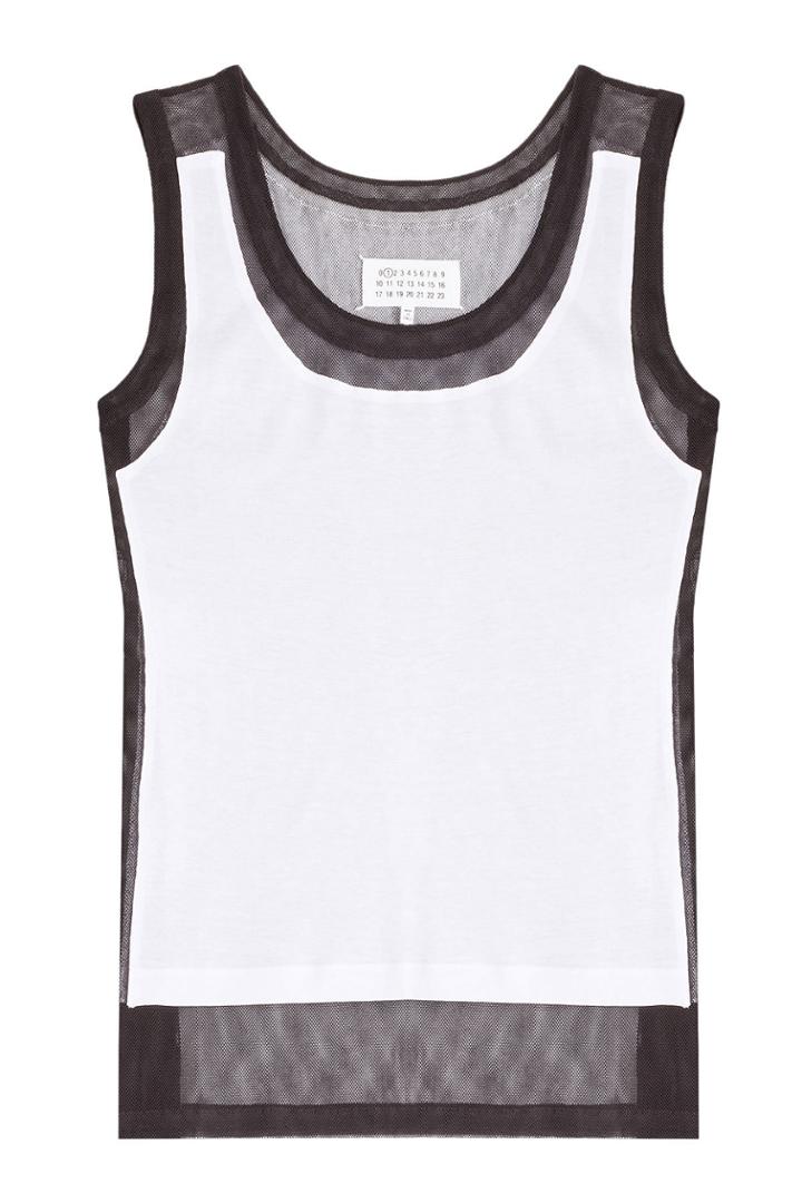Maison Margiela Maison Margiela Cotton Mesh Panel Tank Top