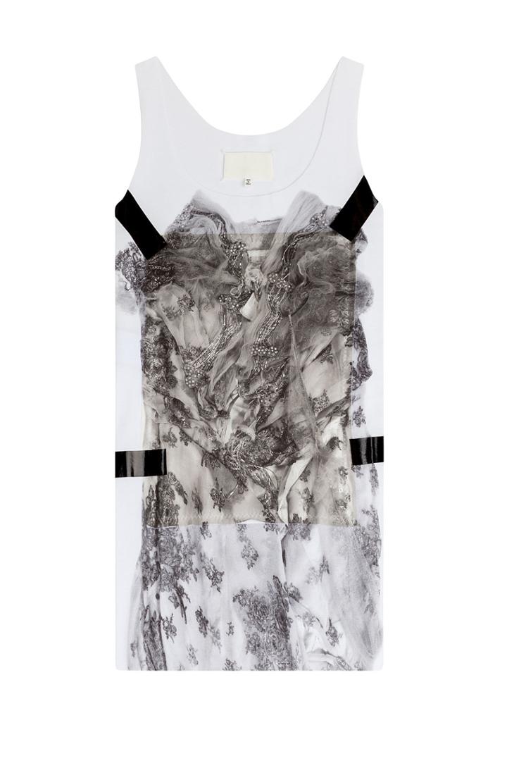 Maison Margiela Maison Margiela Printed Cotton Tank With Applique - White