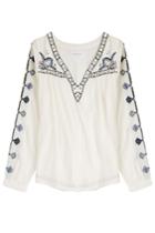 Velvet Velvet Embroidered Tunic Top - White