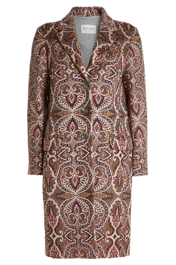 Etro Etro Printed Coat With Wool And Mohair