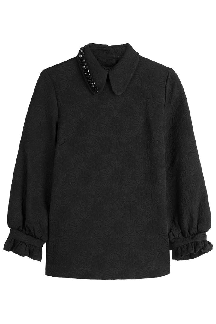 Simone Rocha Simone Rocha Brocade Top With Embellished Collar