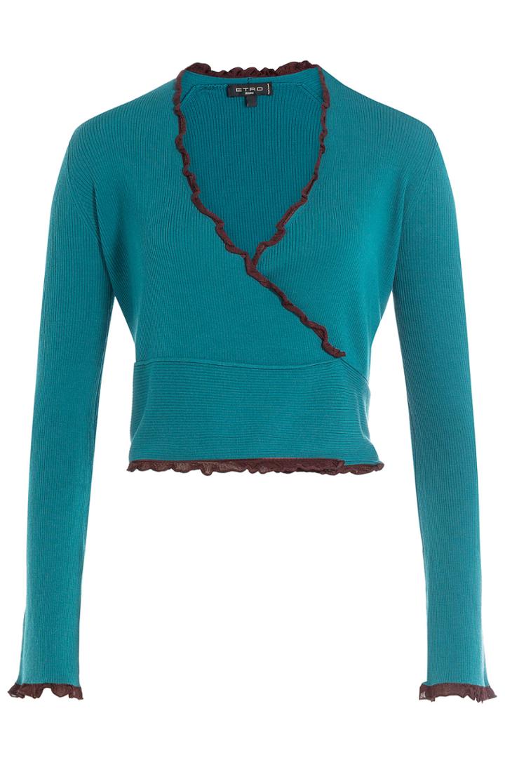 Etro Etro Wool Wrap Cardigan - Turquoise