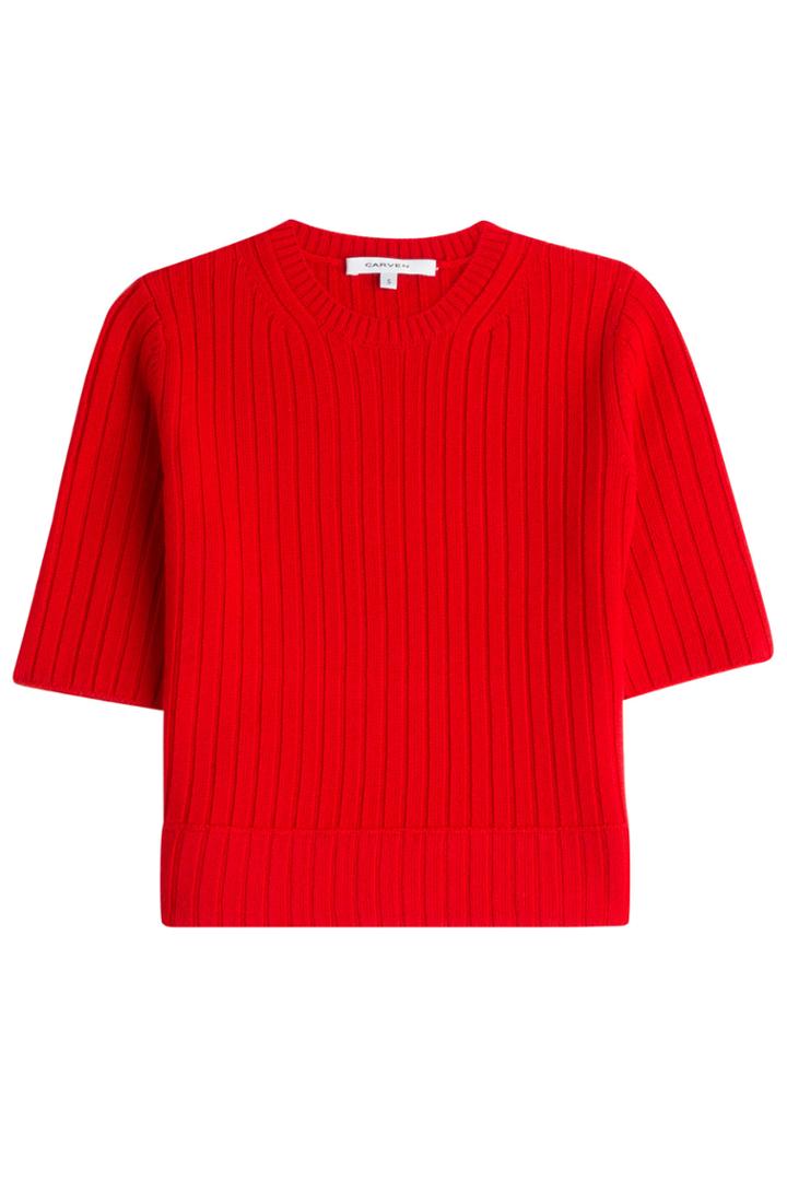 Carven Carven Cropped Wool Top - Red