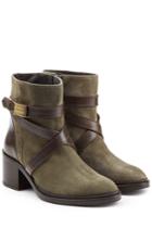 Dsquared2 Dsquared2 Suede Ankle Boots With Contrast Leather Straps