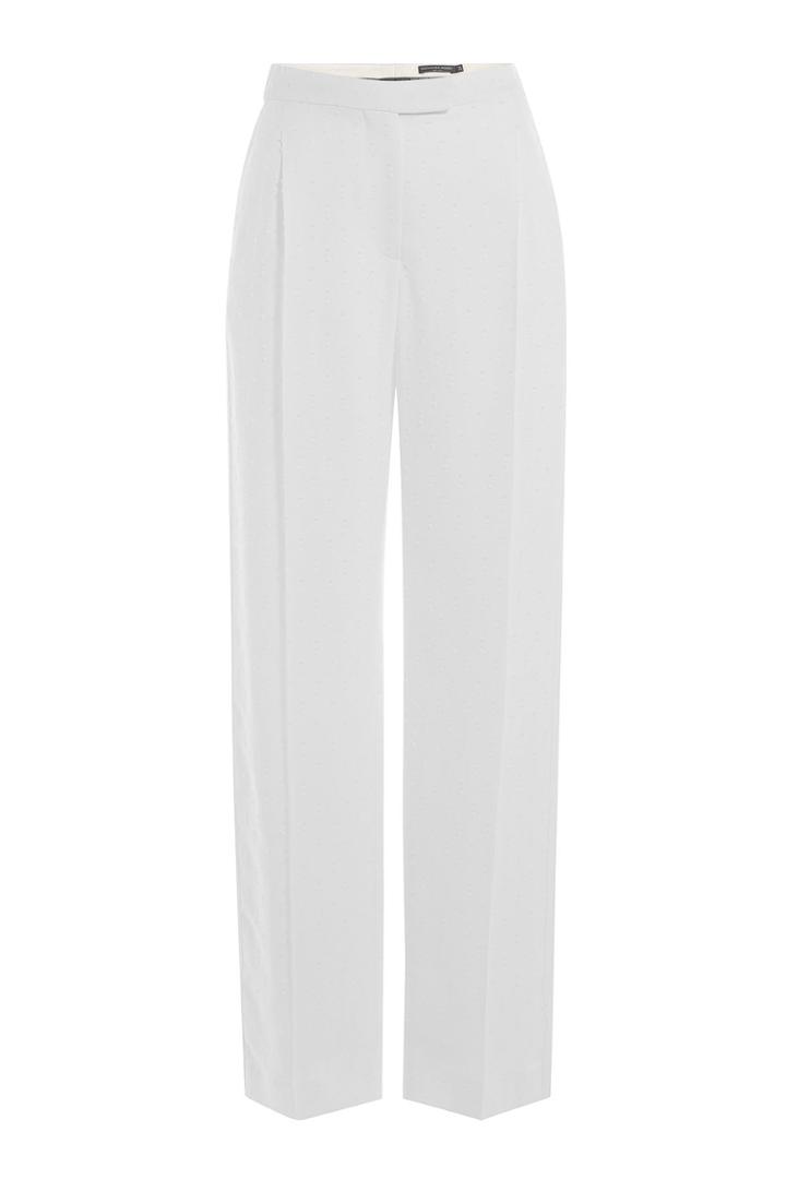 Alexander Mcqueen Alexander Mcqueen Wide Leg Pants With Tonal Pattern - White