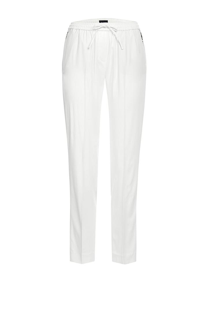 The Kooples The Kooples Kate Crepe Track Pants With Leather - White