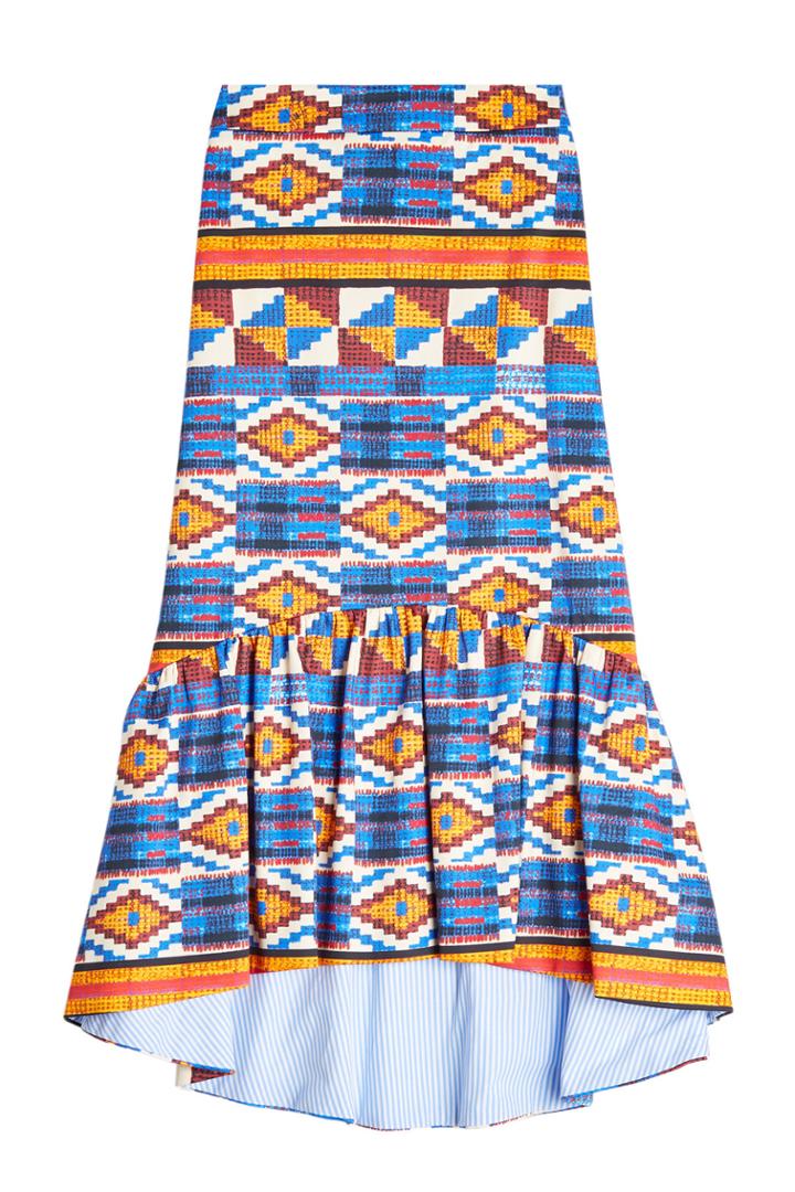 Stella Jean Stella Jean Printed Skirt With High-low Hem