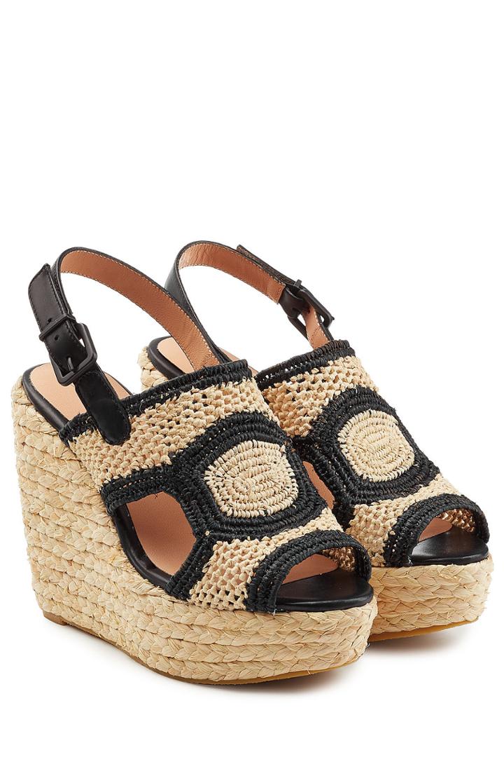 Robert Clergerie Robert Clergerie Drastic Woven Raffia Platform Wedges