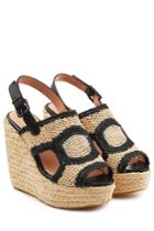 Robert Clergerie Robert Clergerie Drastic Woven Raffia Platform Wedges