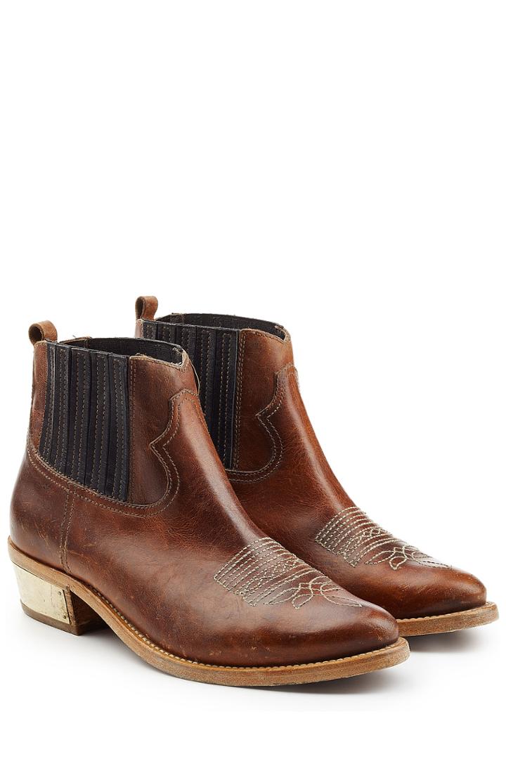 Golden Goose Golden Goose Brielle Leather Ankle Boots - Brown