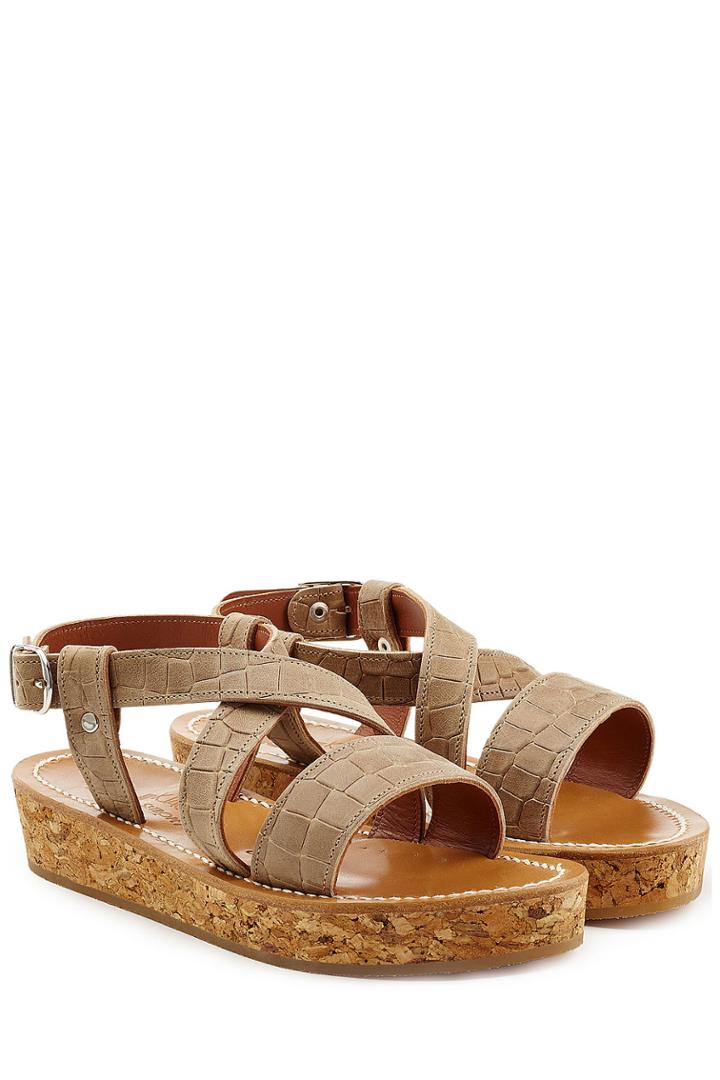 K.jacques K.jacques Leathe Platform Sandals - Brown