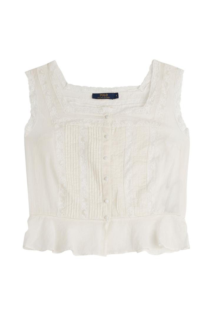 Polo Ralph Lauren Polo Ralph Lauren Karina Embroidered Cotton Top - White