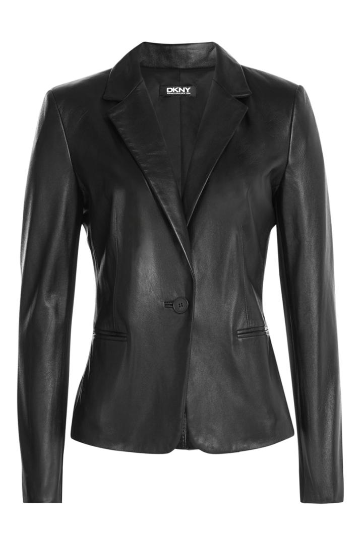 Dkny Dkny Leather Blazer - Black